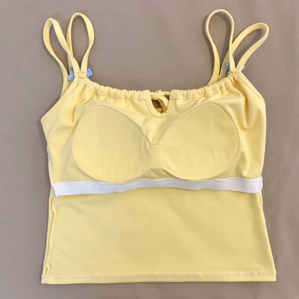 Double Shoulder Strap Women Vest Tank Top with Chest Pads for Casual Looks - Picture 43 of 43