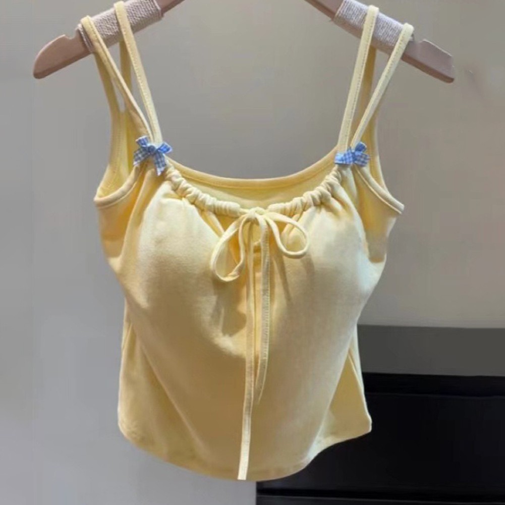 Double Shoulder Strap Women Vest Tank Top with Chest Pads for Casual Looks - Picture 32 of 43