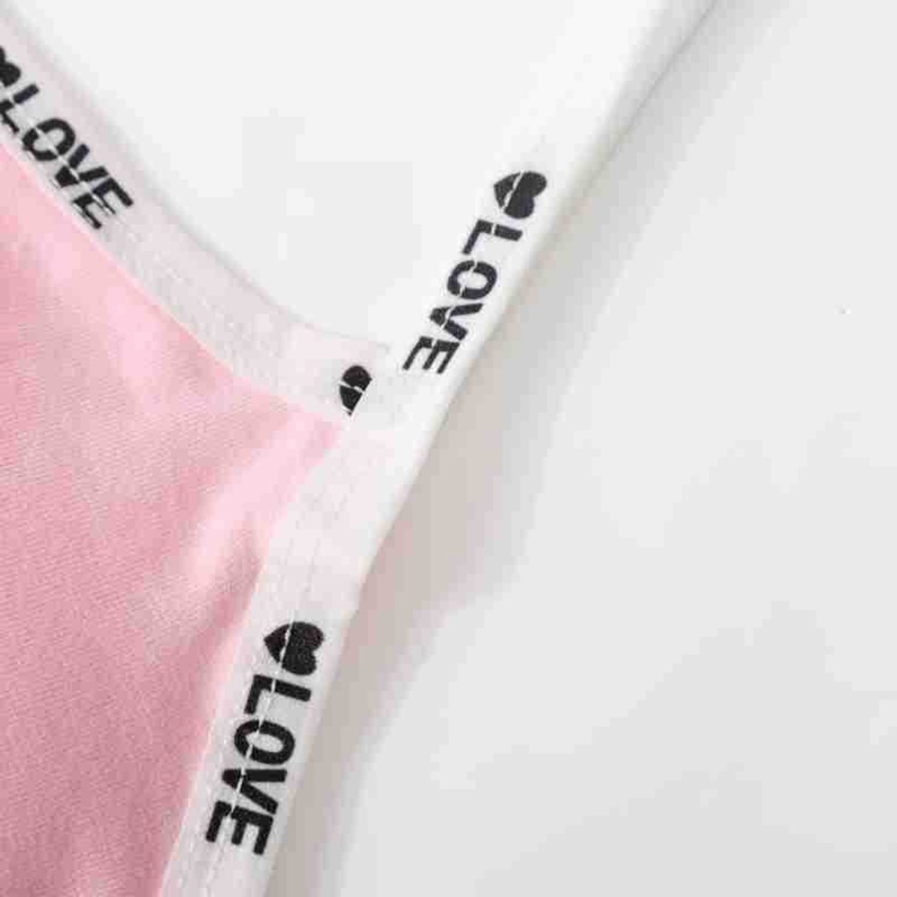 Summer Casual Vest for Women Letter Halter Bra Sports Style Cotton Fabric - Picture 41 of 45