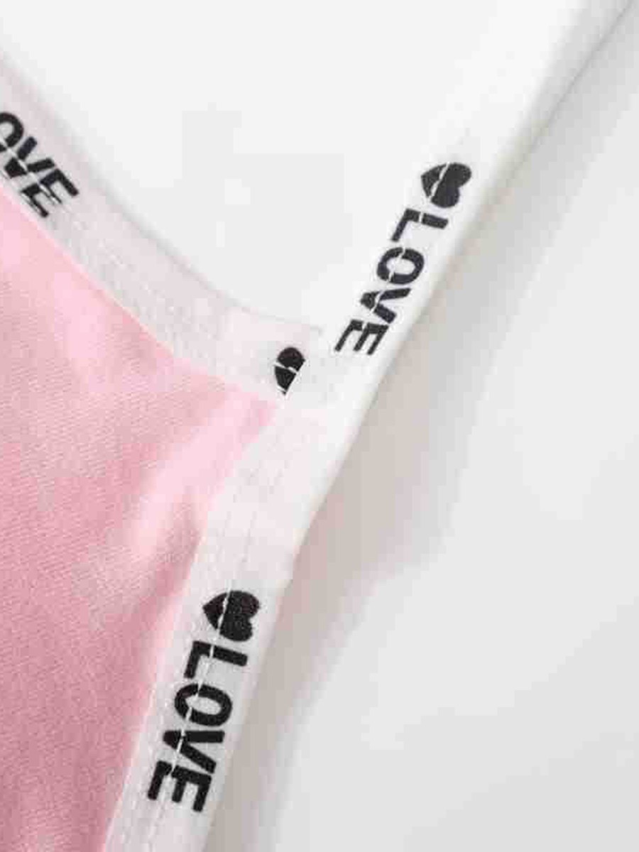 Summer Casual Vest for Women Letter Halter Bra Sports Style Cotton Fabric - Picture 38 of 45