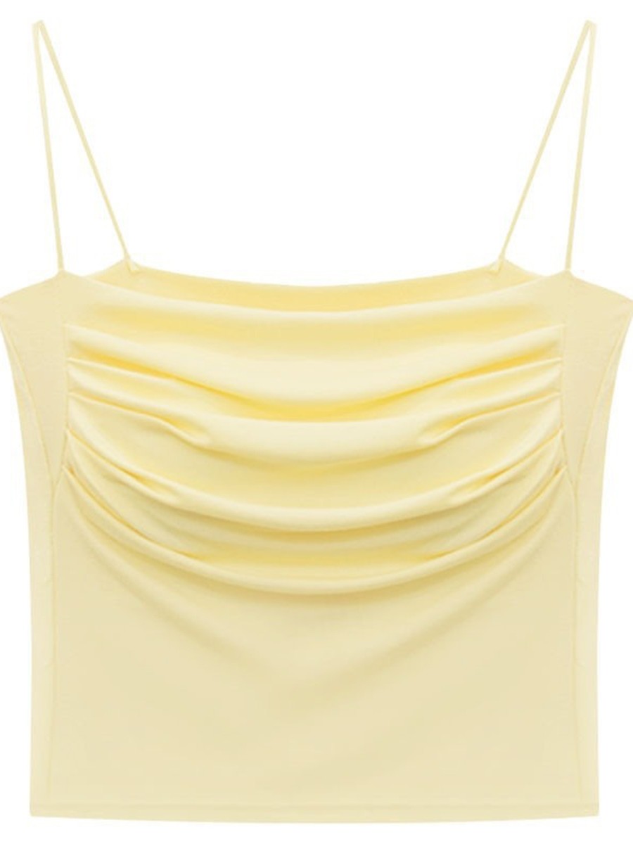 For Beach Pleated Halter Top Casual Style Casual Outings Comfortable Fabric - Picture 14 of 16