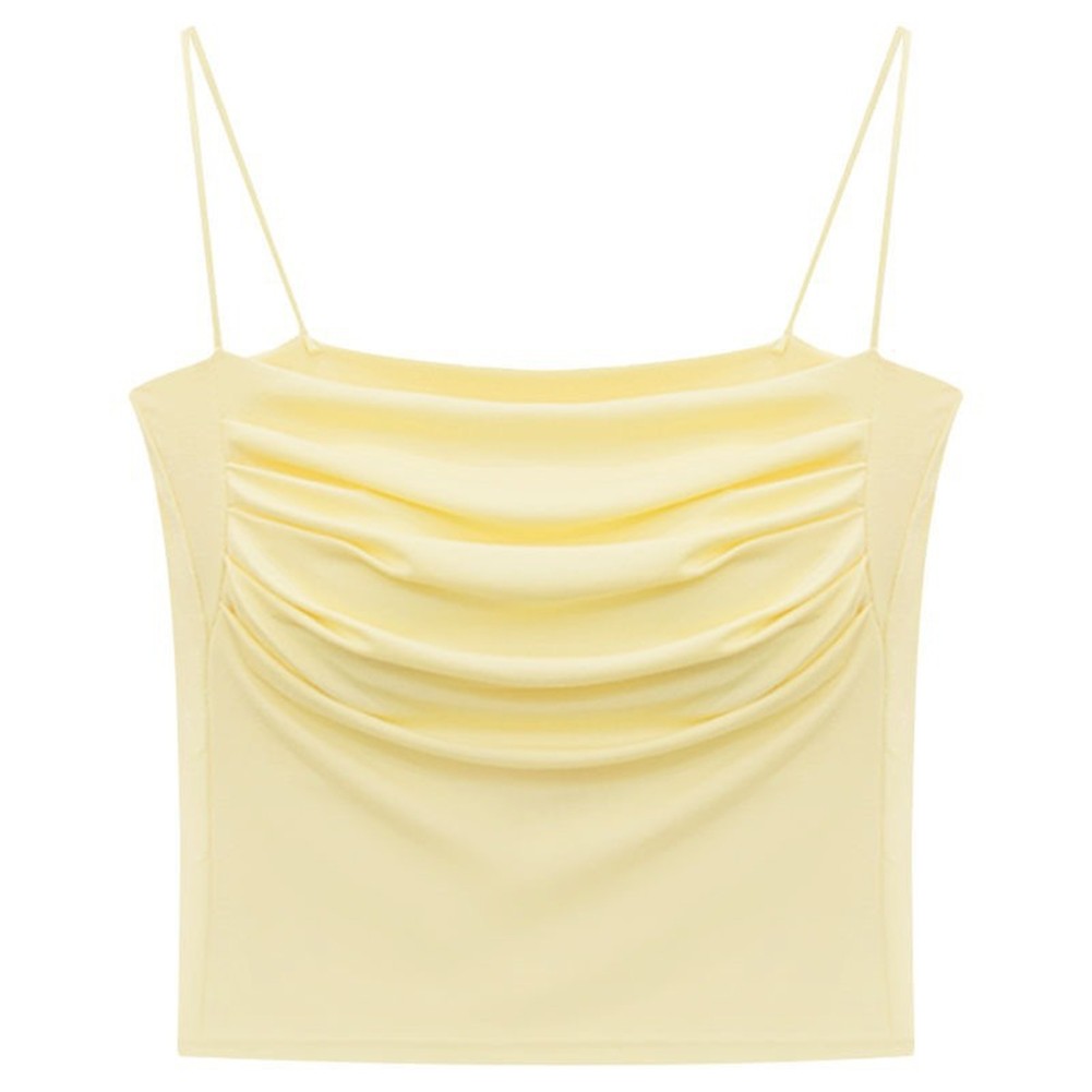For Beach Pleated Halter Top Casual Style Casual Outings Comfortable Fabric - Picture 16 of 16