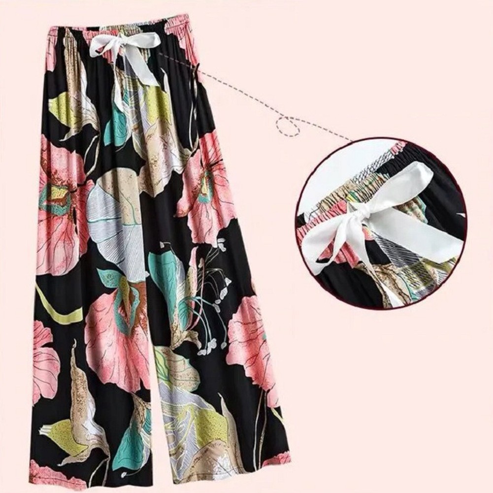 Loose Fit Pants Plus Size Pants Comfortable Sleepwear Lightweight Fabric - Picture 4 of 13