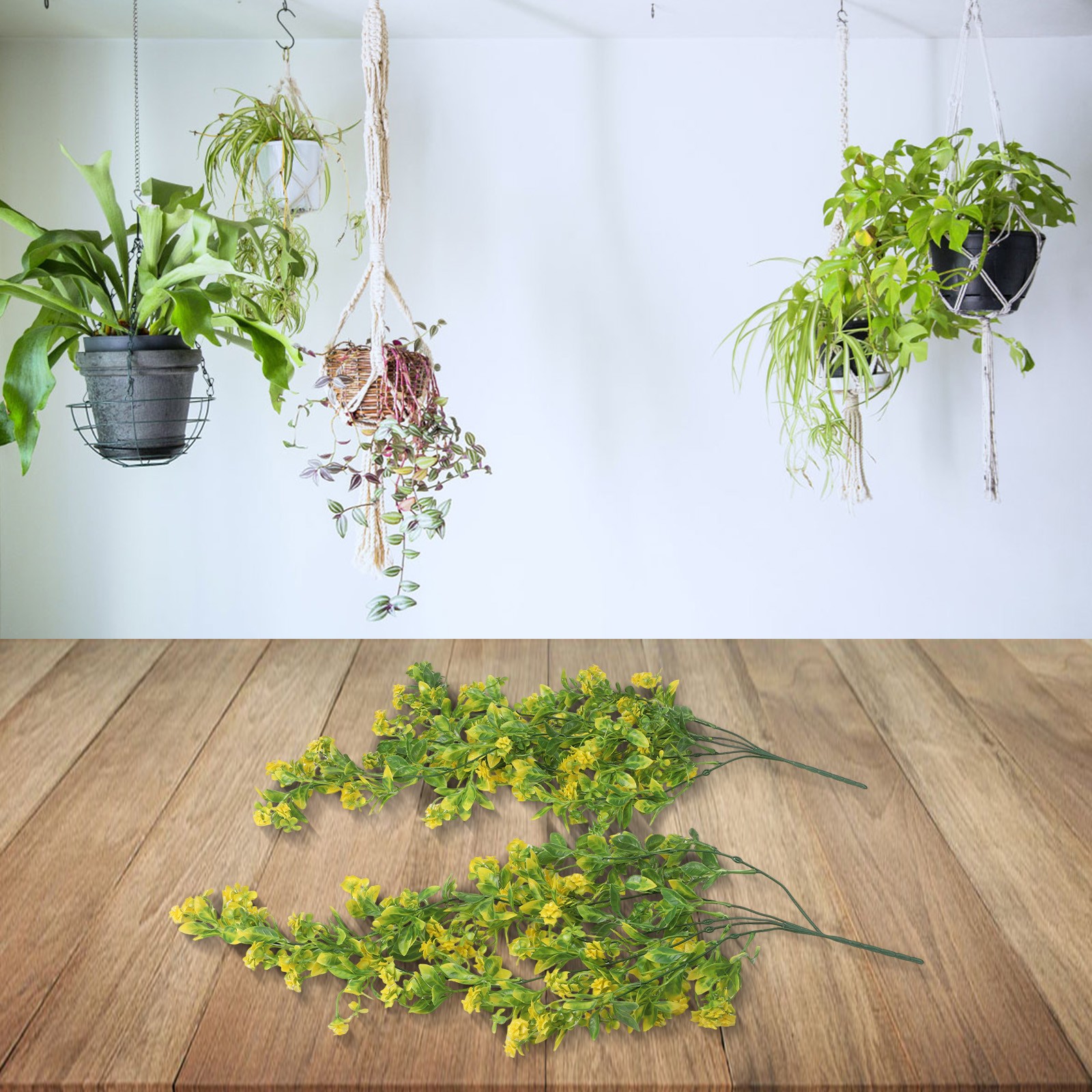Hanging Artificial Flowers 2pcs Wisteria Vines for Indoor and Outdoor Decor