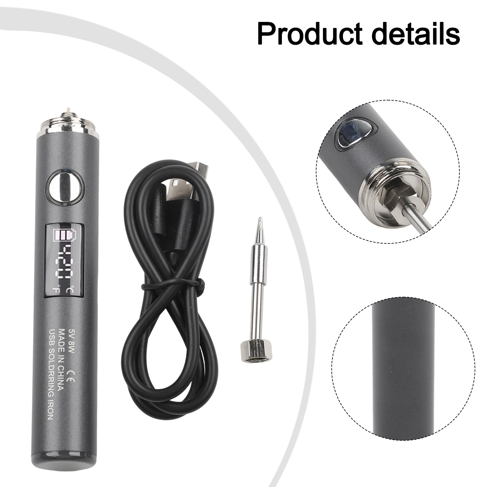 Lightweight Cordless Soldering Iron with Temperature Control for Convenient Use