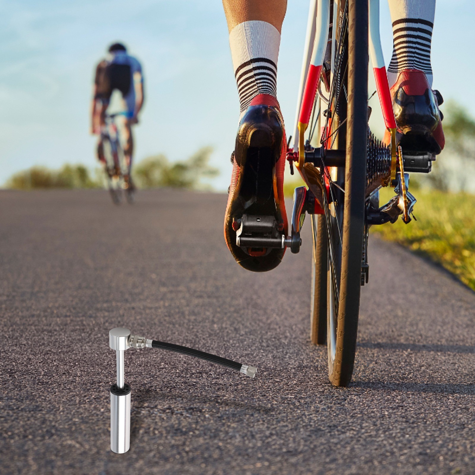 Mini Pompe à Vélo Portable avec Tuyau pour Gonflage Vélos et Équipement - Picture 28 of 35
