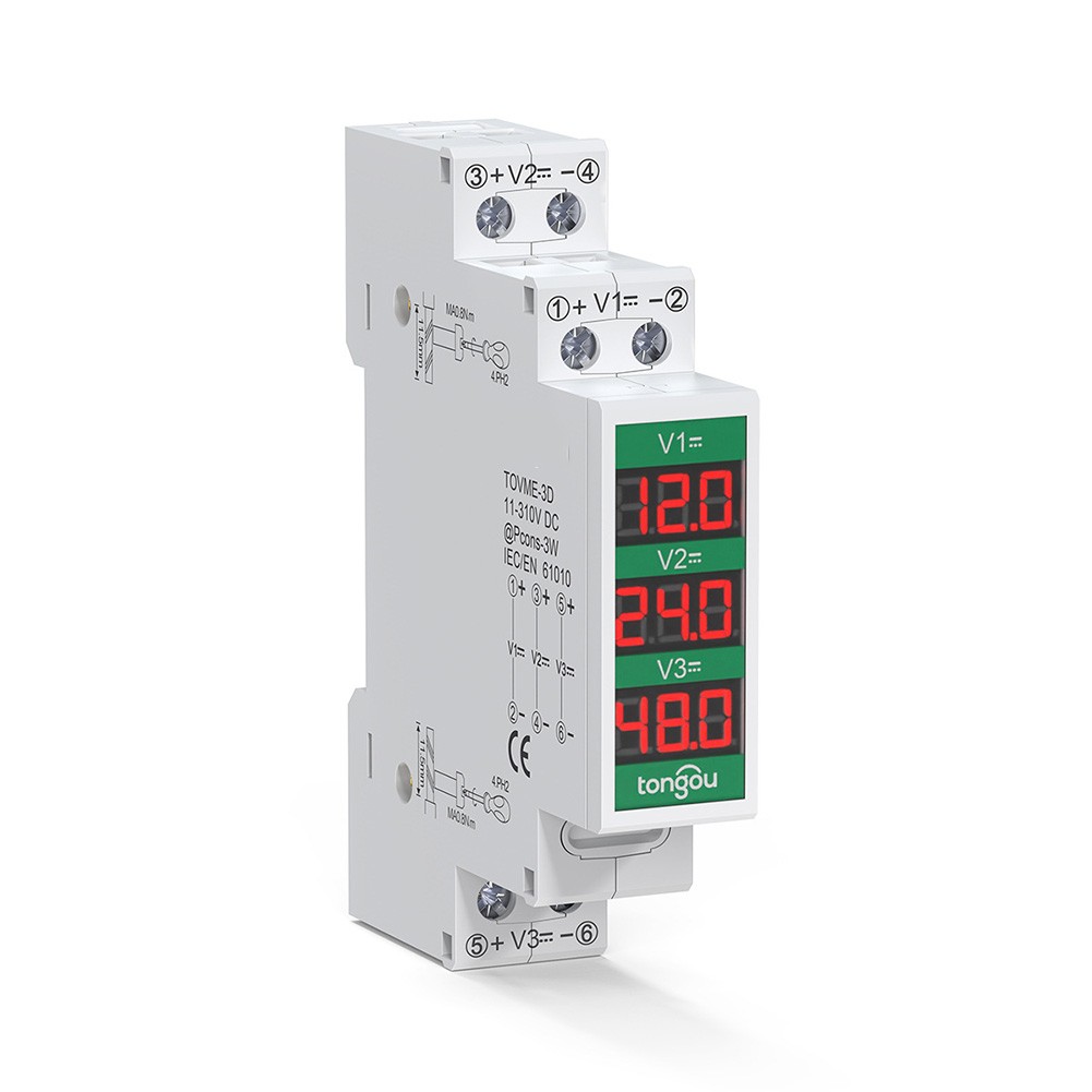 Für Hutschienen Spannungsmesser 23fach DC 11V bis 310V Digitalanzeige für Scha - Picture 15 of 16