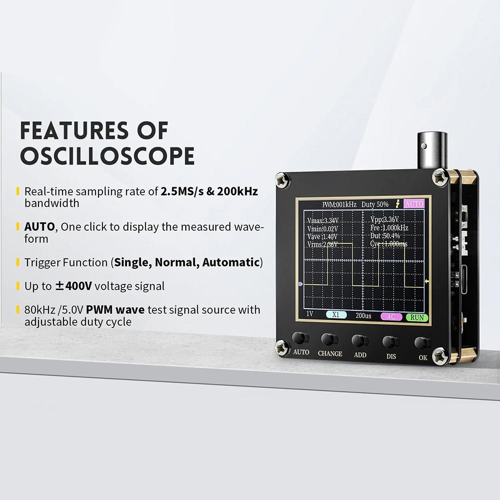 Digital Oscilloscope Mini Oscilloscope For Maintenance Industry 200KHz Bandwidth - Picture 14 of 20