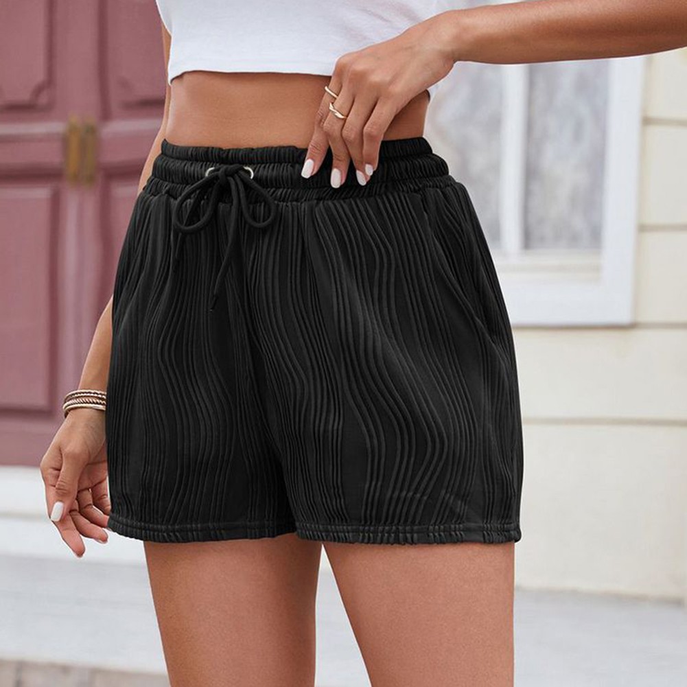 Casual Loose Fit Shorts for For women Solid Color Drawstring Spring Summer - Picture 32 of 84
