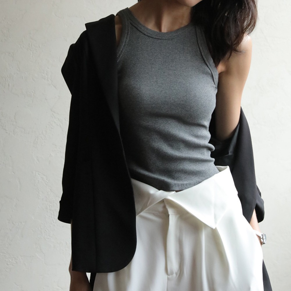 Easy To Wear Halter Top Casual Top Breathable Clothing Elastic Material - Picture 13 of 20