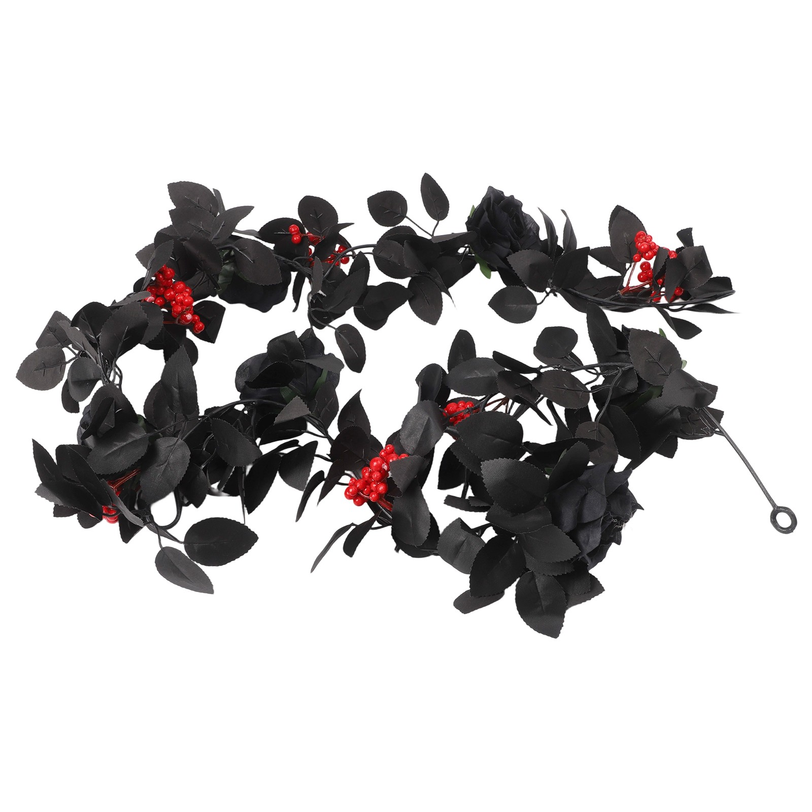 Beautifully Crafted Halloween Flower Decoration Black Roses Garland 5 7FT - Picture 48 of 54