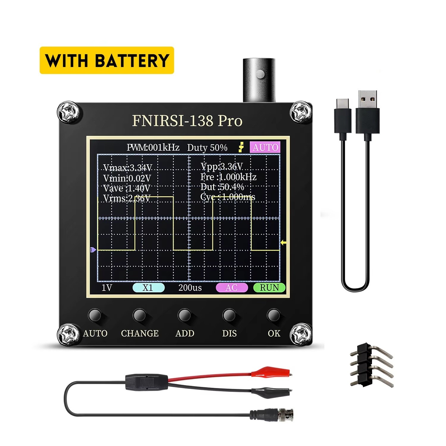 Digital Oscilloscope Mini Oscilloscope For Maintenance Industry 200KHz Bandwidth - Picture 18 of 20
