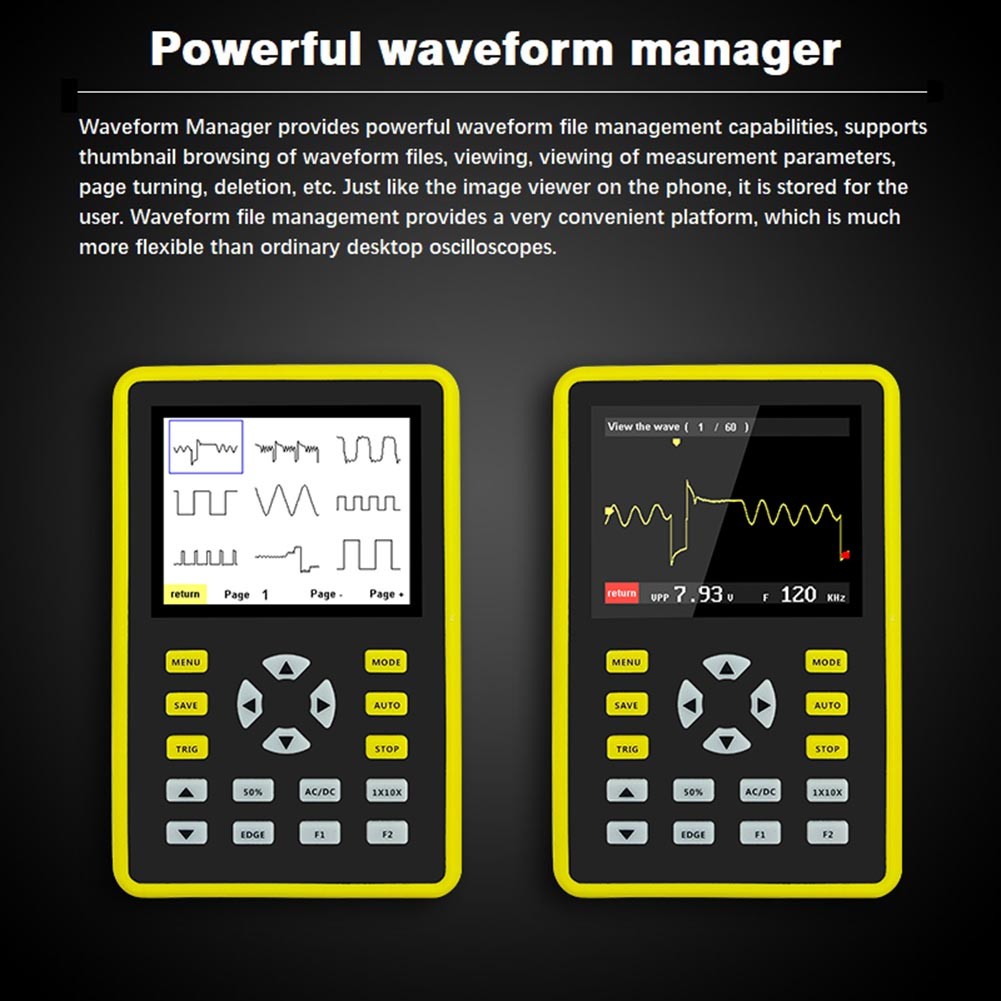 5012H Oscilloscope 500MS/s Sampling 100MHz Analog Bandwidth 64M Internal Storage