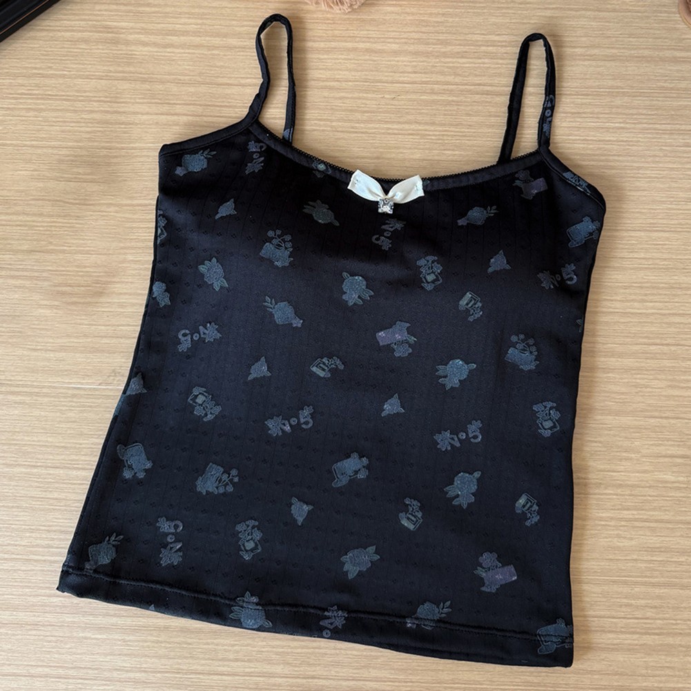 Women Casual Vest With Printed Butterfly Bow And Chest Cushion For Vacation Use - Picture 8 of 10