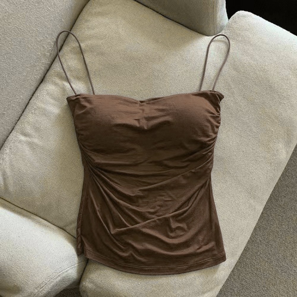 Sexy Tank Top for Women with Built In Bra Spaghetti Strap Casual Summer Style - Picture 38 of 43