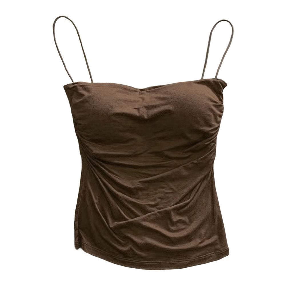 Sexy Tank Top for Women with Built In Bra Spaghetti Strap Casual Summer Style - Picture 40 of 43