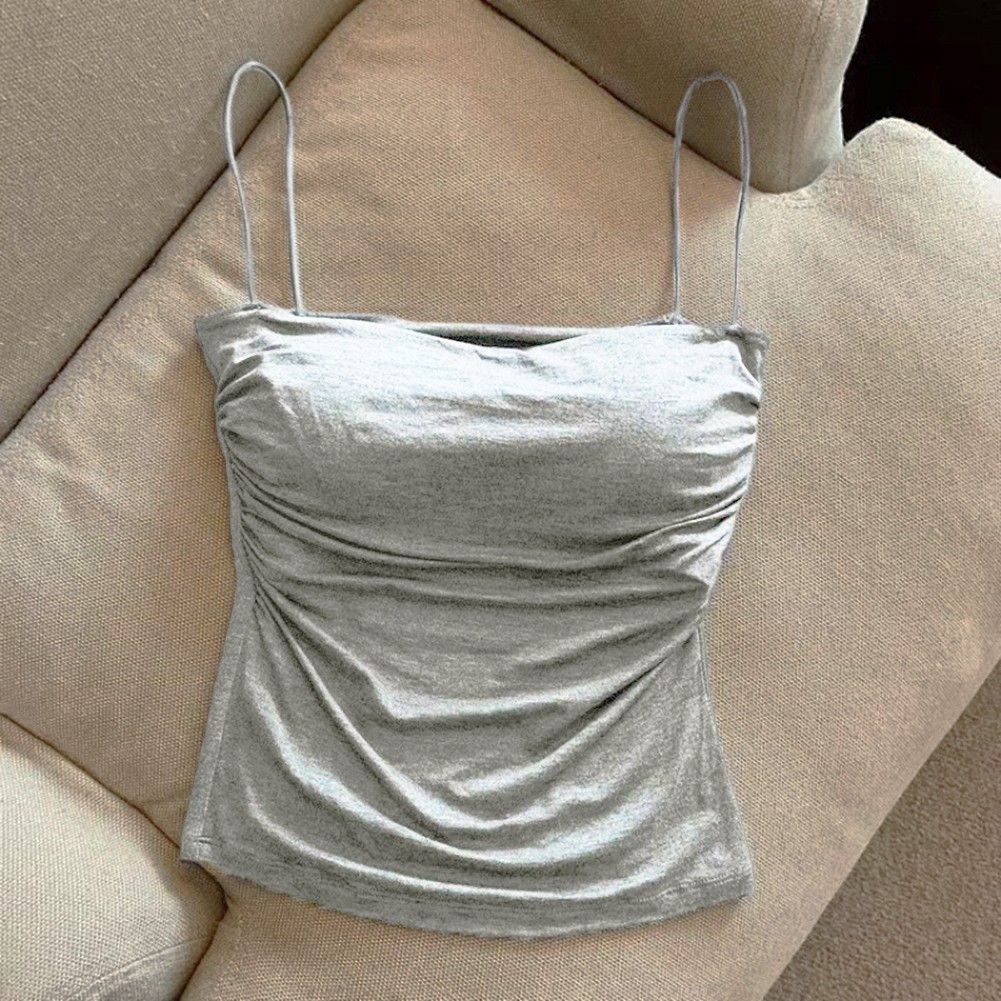 Sexy Tank Top for Women with Built In Bra Spaghetti Strap Casual Summer Style - Picture 41 of 43