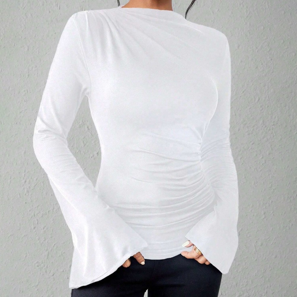Polyester Damen Bluse mit Plissee Style und ausgestellten Ärmeln für lässige Events - Bild 7 von 22