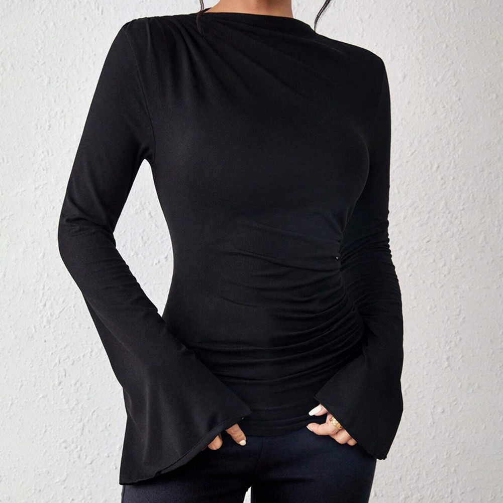 Polyester Damen Bluse mit Plissee Style und ausgestellten Ärmeln für lässige Events - Bild 9 von 22