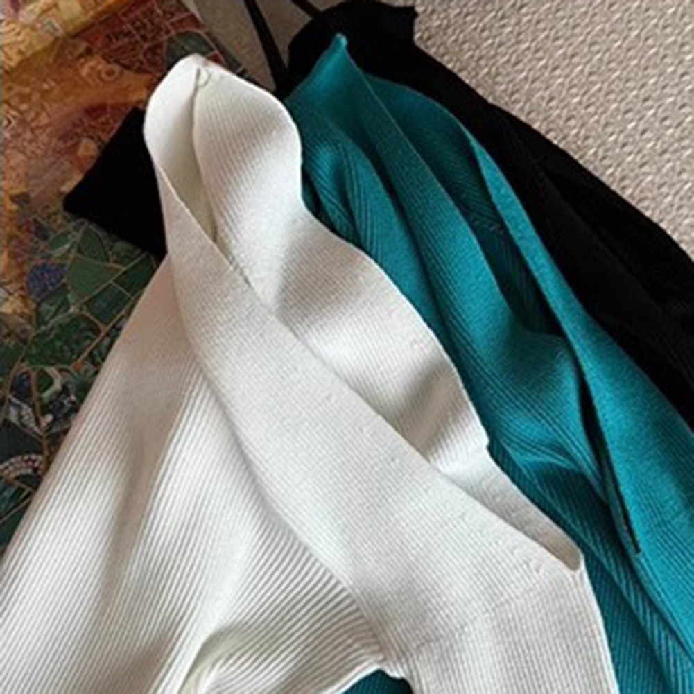 Solid Color Women Off Shoulder Slim Short Sleeve Knitted T Shirt Summer Casual - Picture 39 of 42