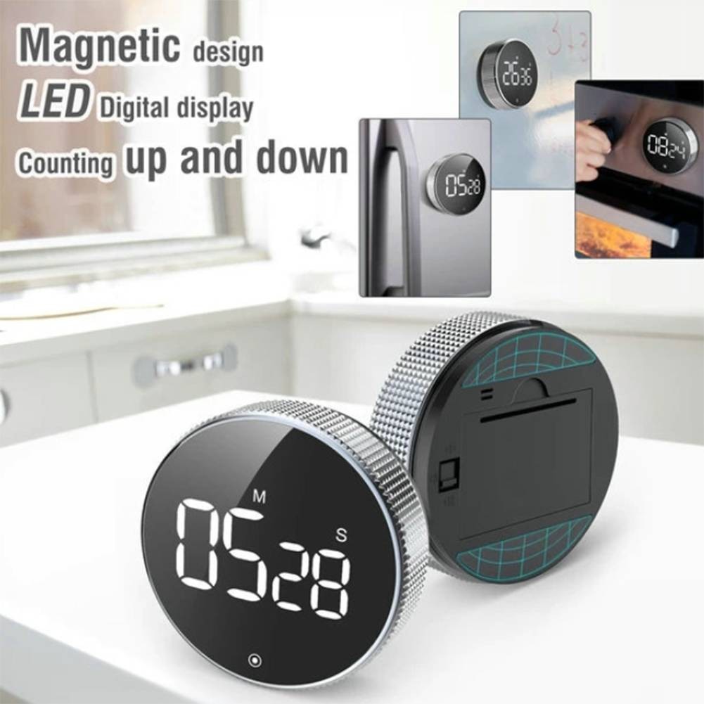 Kitchen Timer with Loud Digital Alarm and Magnetic Backing for Cooking