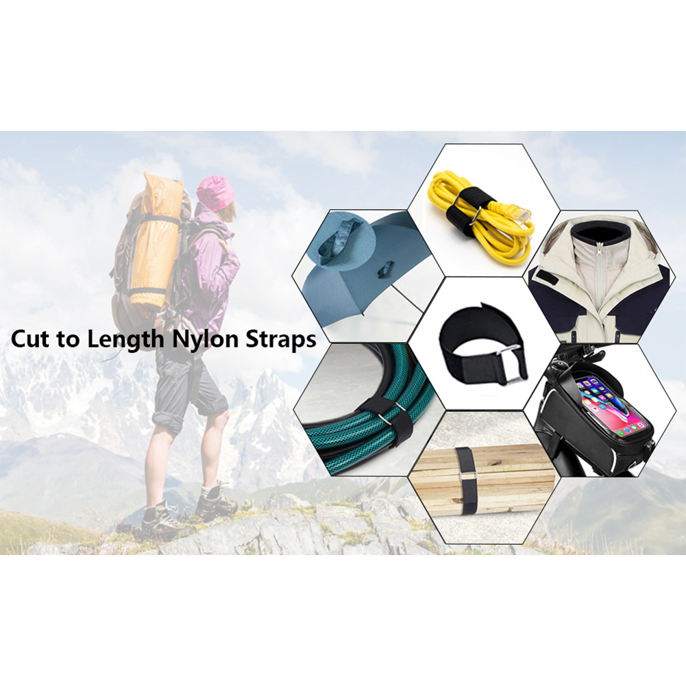 Black Nylon Cable Straps Adjustable Ties with Buckles for Organizing Cables - Picture 20 of 31