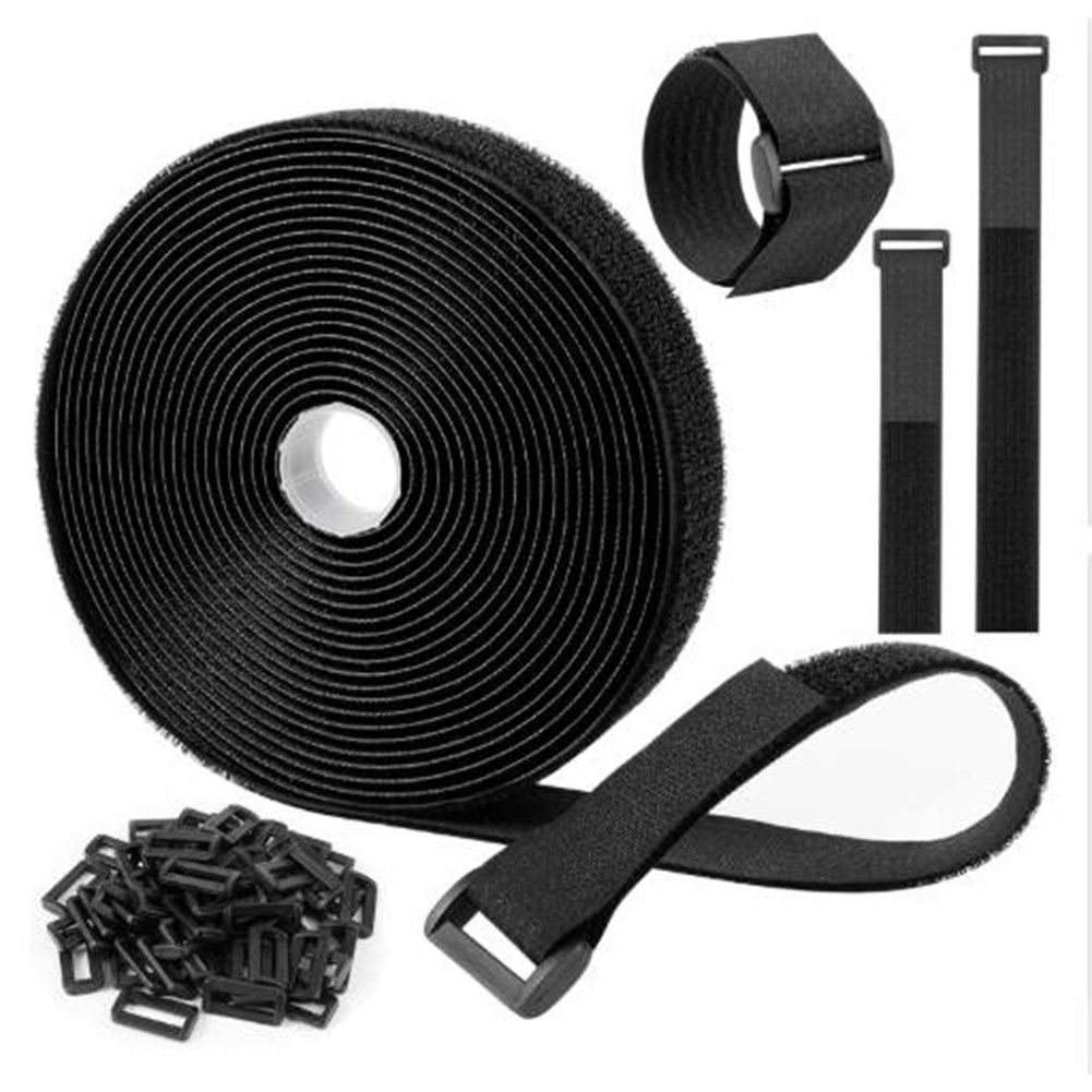 Black Nylon Cable Straps Adjustable Ties with Buckles for Organizing Cables - Picture 24 of 31