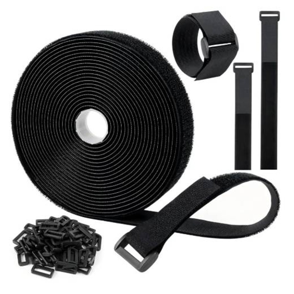 Black Nylon Cable Straps Adjustable Ties with Buckles for Organizing Cables - Picture 27 of 31