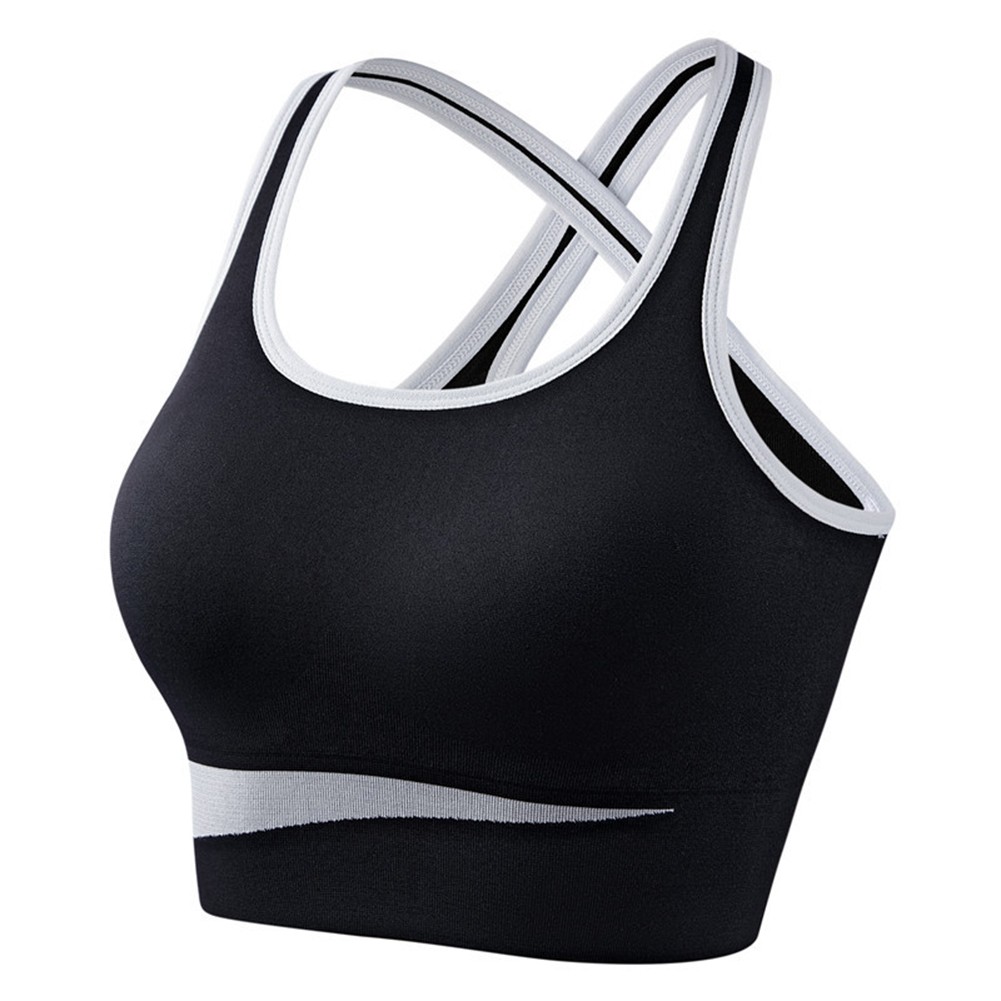 Sports Bra for Women with Full Molded Cups Fixed and Cross Support for Exercise
