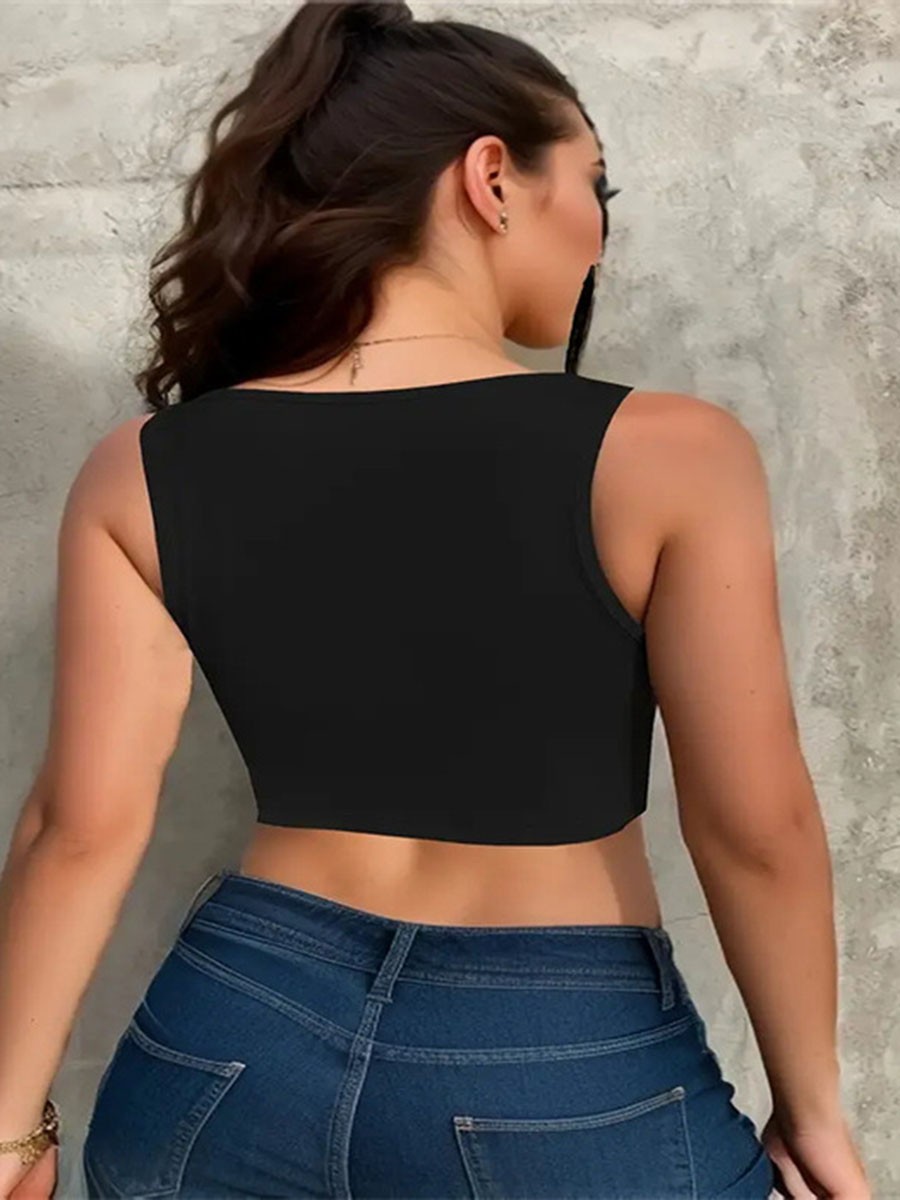 Crop Top Casual Wear Breathable Fabric Classic Round Neck Fashionable Design - Picture 16 of 60