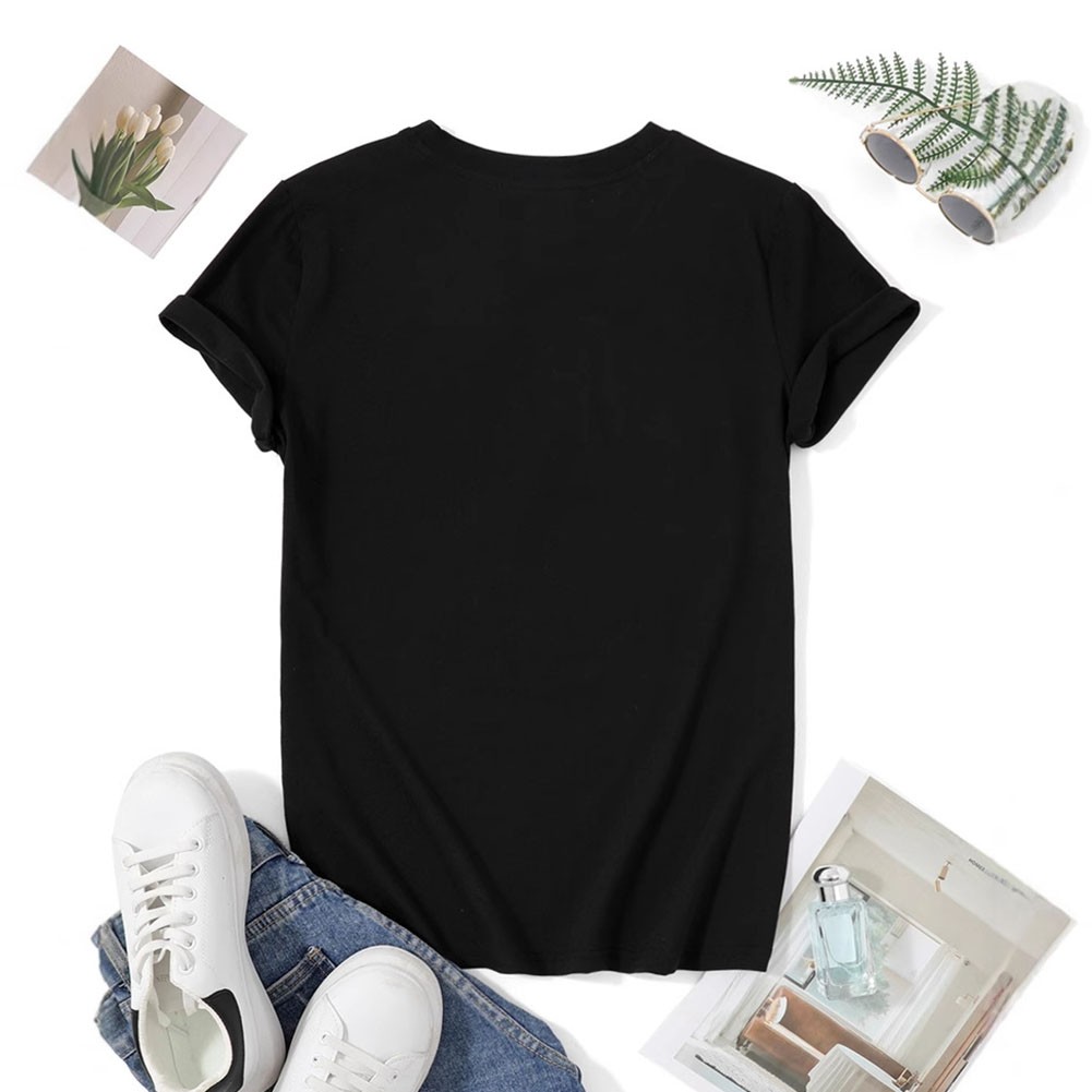 Summer Tshirt for Women Casual Printed Loose Fit Roundneck Short Sleeve - Picture 54 of 102