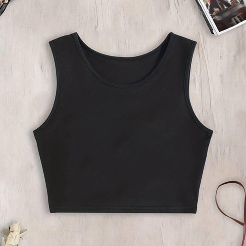 A sleeveless crop top for women with halter neck in classic solid colors - Picture 13 of 52