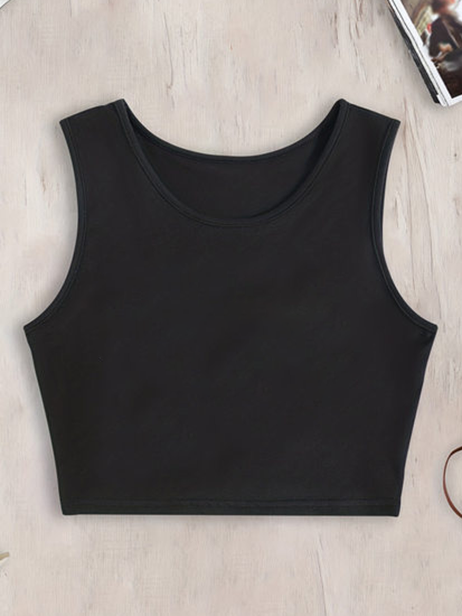 A sleeveless crop top for women with halter neck in classic solid colors - Picture 16 of 52