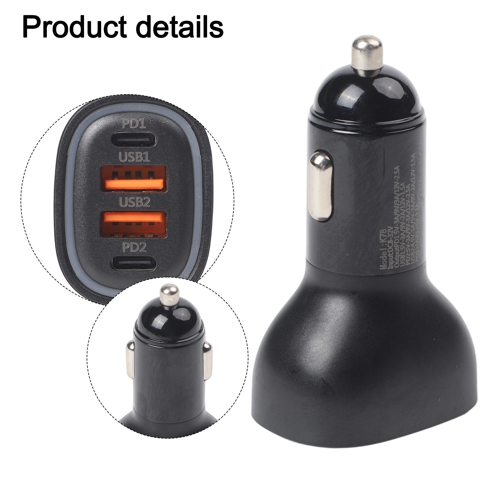 For Car Cameras 100W Car Charger Aluminium Alloy Material Fast Charge Capability - Picture 16 of 24
