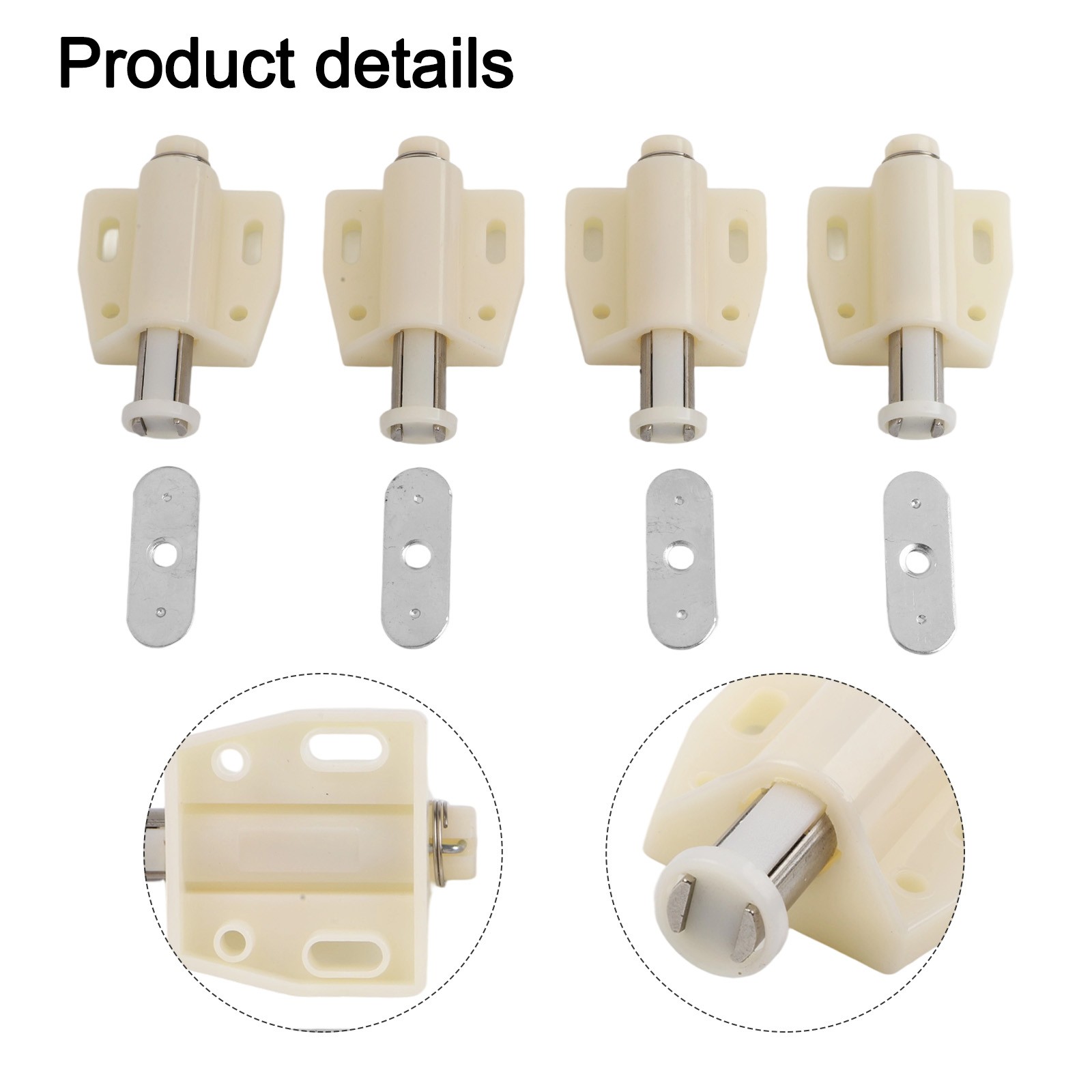 Practical Bathroom Wardrobes Touch Latch ABS Cupboard Magnetic White/Black - Produktbild 5