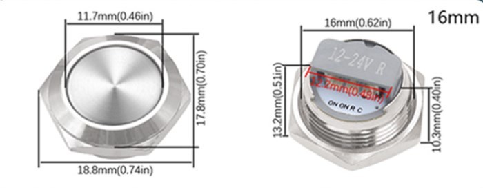 Reliable Waterproof LED Push Button Switch Set of Three for Electronics