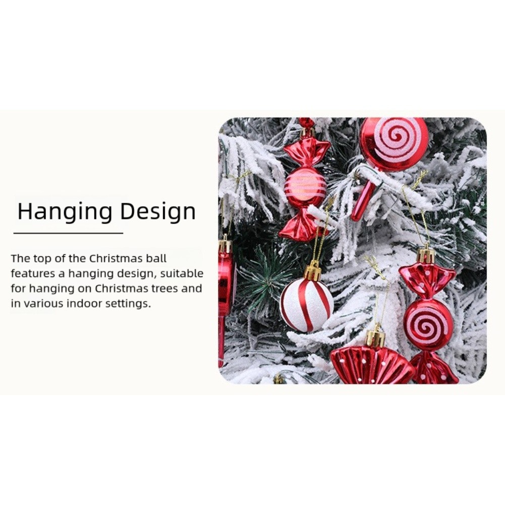 18pcs Plastic Christmas Pendants Ornaments Candy Canes for Tree Decoration - Picture 19 of 31