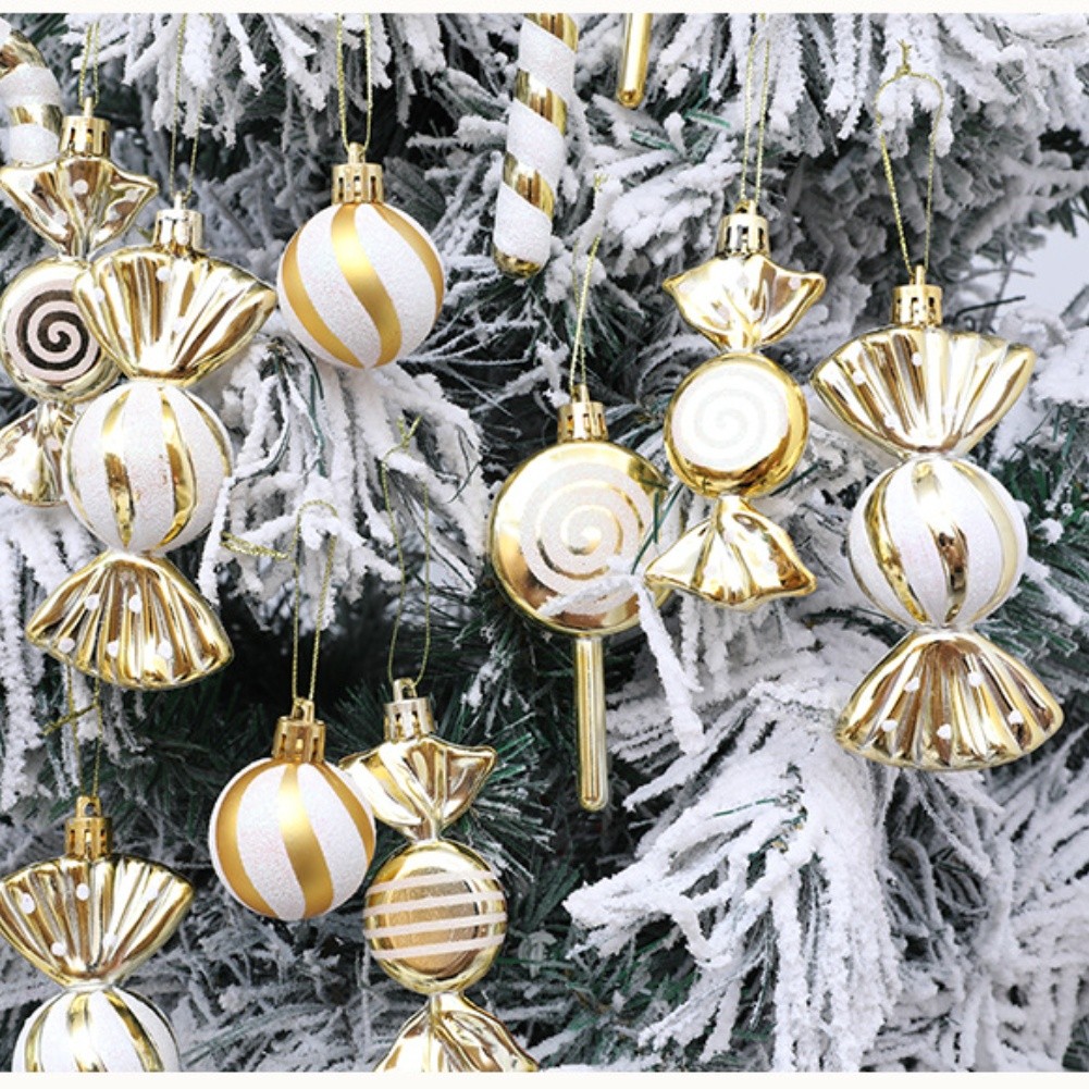 18pcs Plastic Christmas Pendants Ornaments Candy Canes for Tree Decoration - Picture 23 of 31