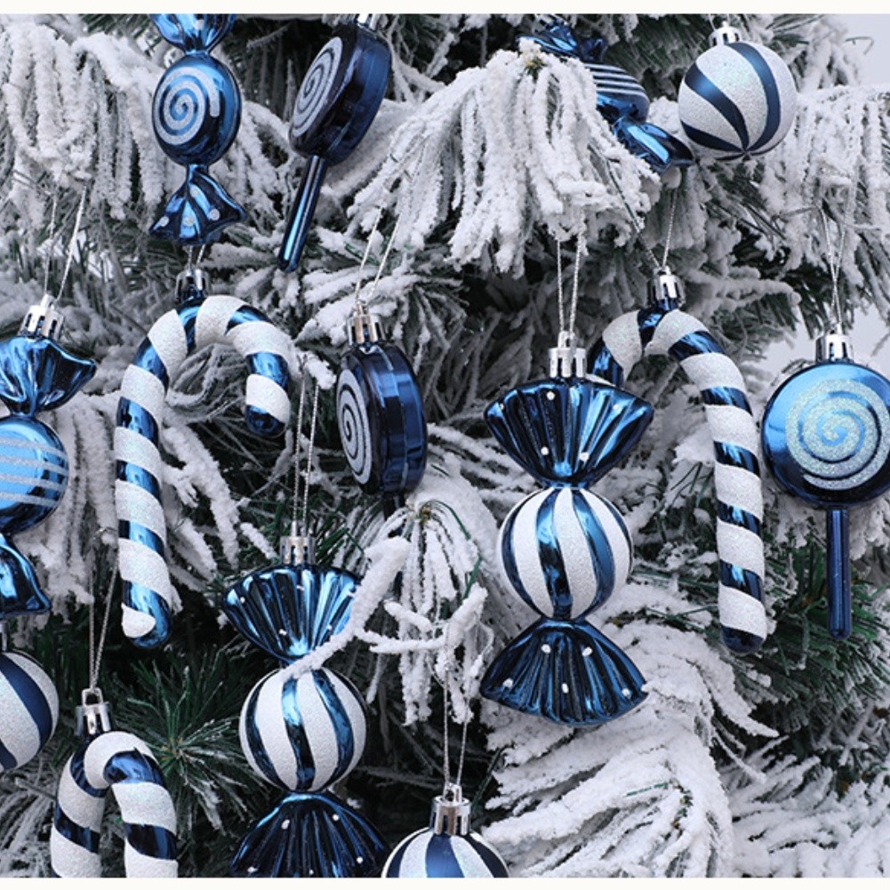 18pcs Plastic Christmas Pendants Ornaments Candy Canes for Tree Decoration - Picture 30 of 31