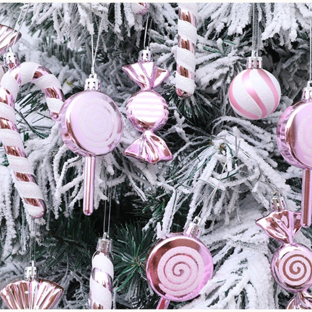 18pcs Plastic Christmas Pendants Ornaments Candy Canes for Tree Decoration - Picture 14 of 31