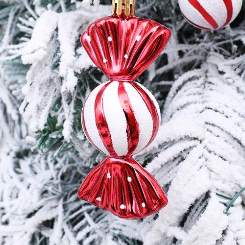 18pcs Plastic Christmas Pendants Ornaments Candy Canes for Tree Decoration - Picture 21 of 31