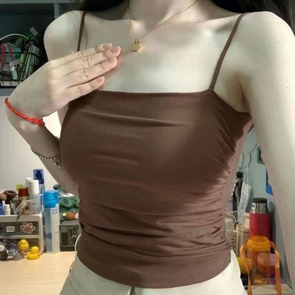 Sexy Tank Top for Women with Built In Bra Spaghetti Strap Casual Summer Style - Picture 39 of 43