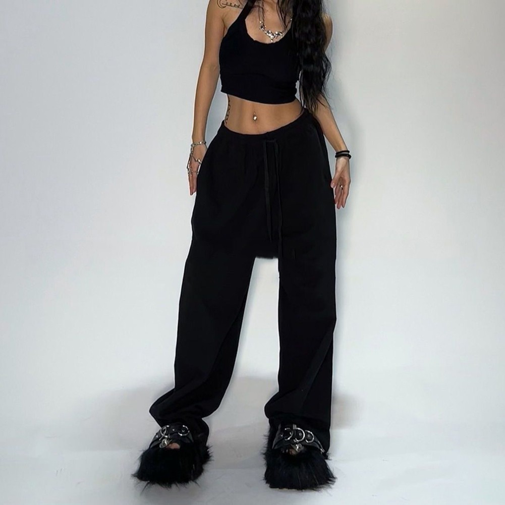 Sporty Wide Leg Joggers for Women Baggy Sweatpants Classic Solid Style