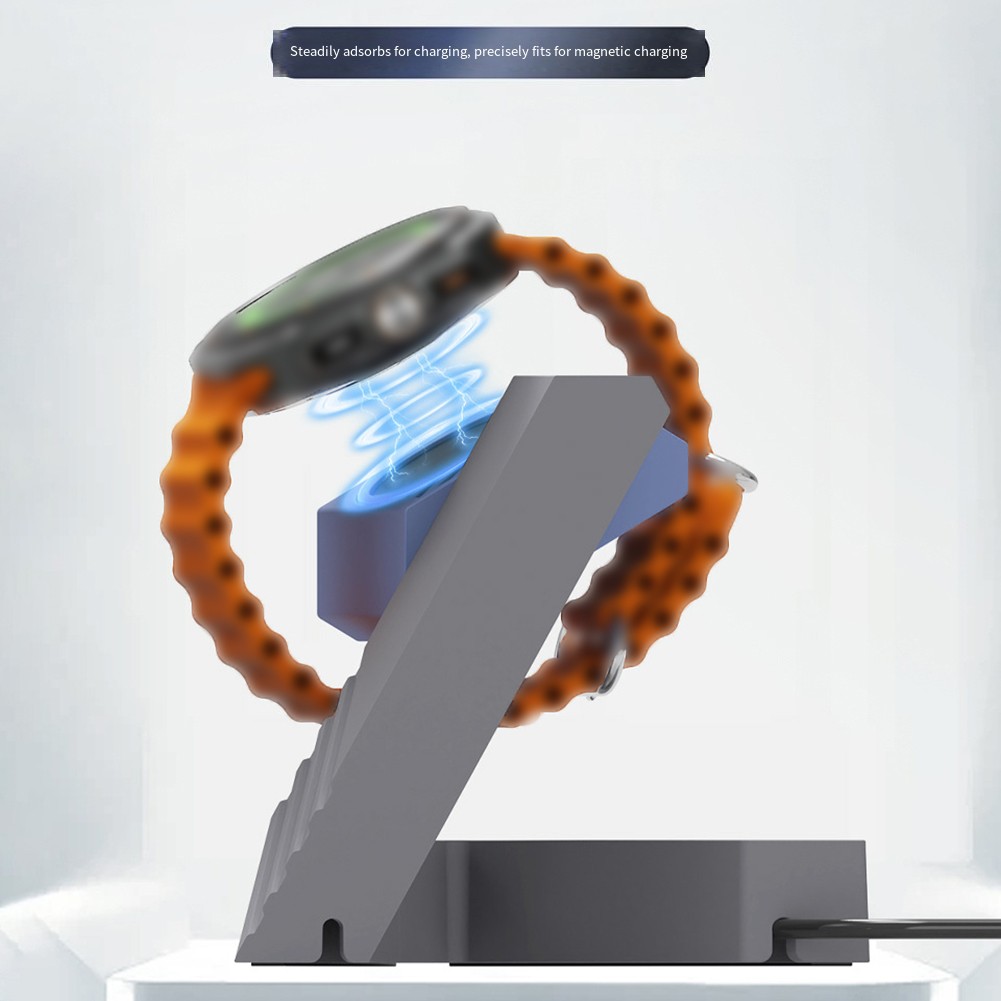 Support De Charge Et Rangement Pour Montres Connectées - Compatible Apple Watch Et Autres - Porte-bracelets Incliné - Acier Inoxydable