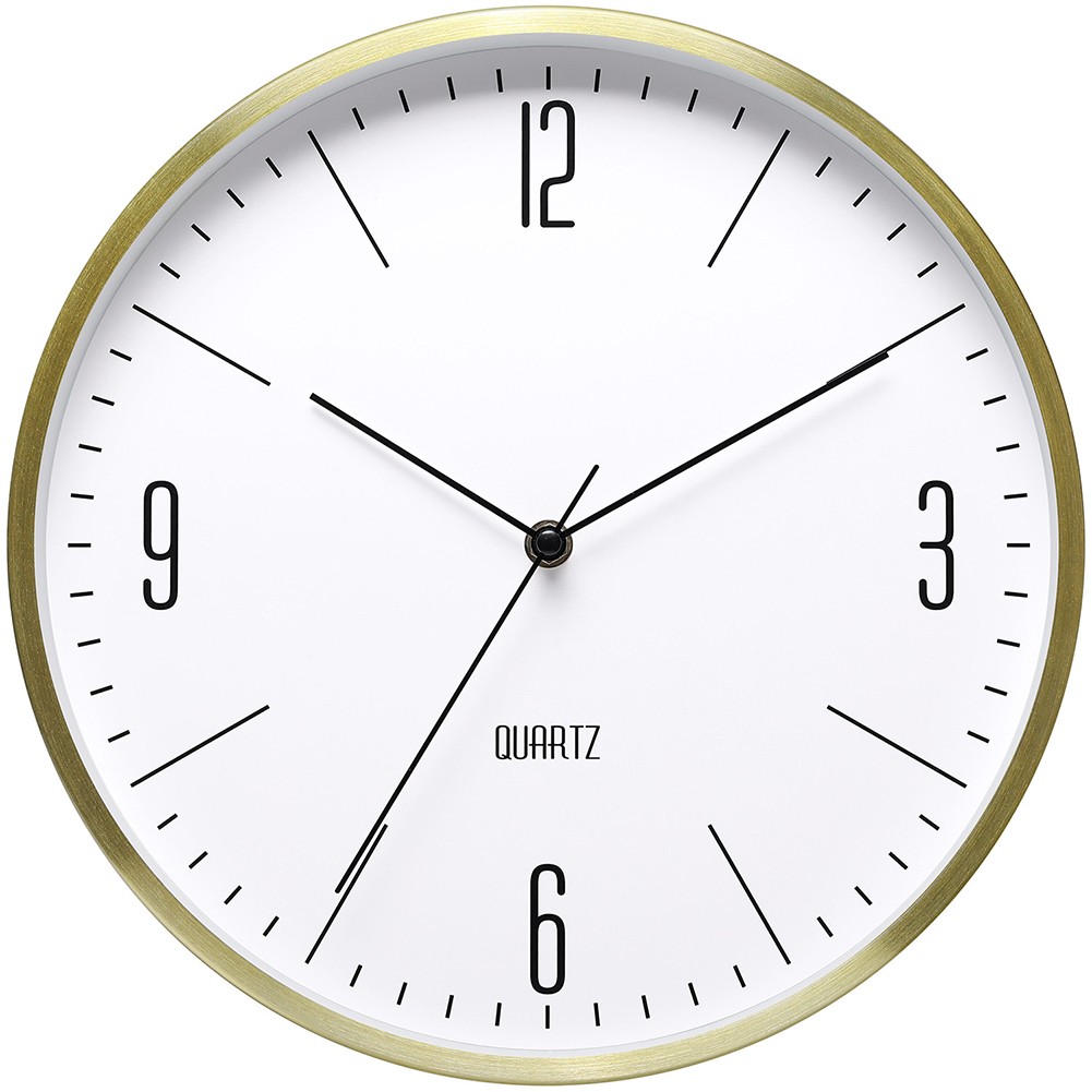 12 Inch Silent Wall Clock Aluminum Frame Large Numbers for Bedroom and Kitchen