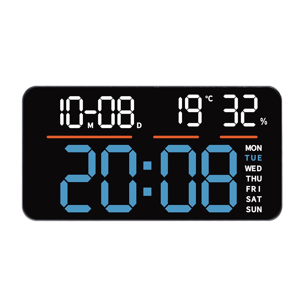LED Digital Wall Clock with Large Numbers Dual Alarm Countdown and Stopwatch