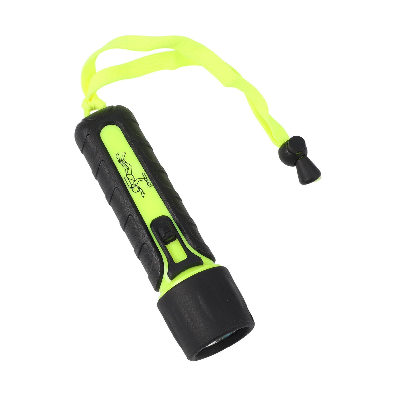Diving Flashlight Torch 15.2x4.2cm Fluorescent Green For Hunting/rescue/camping
