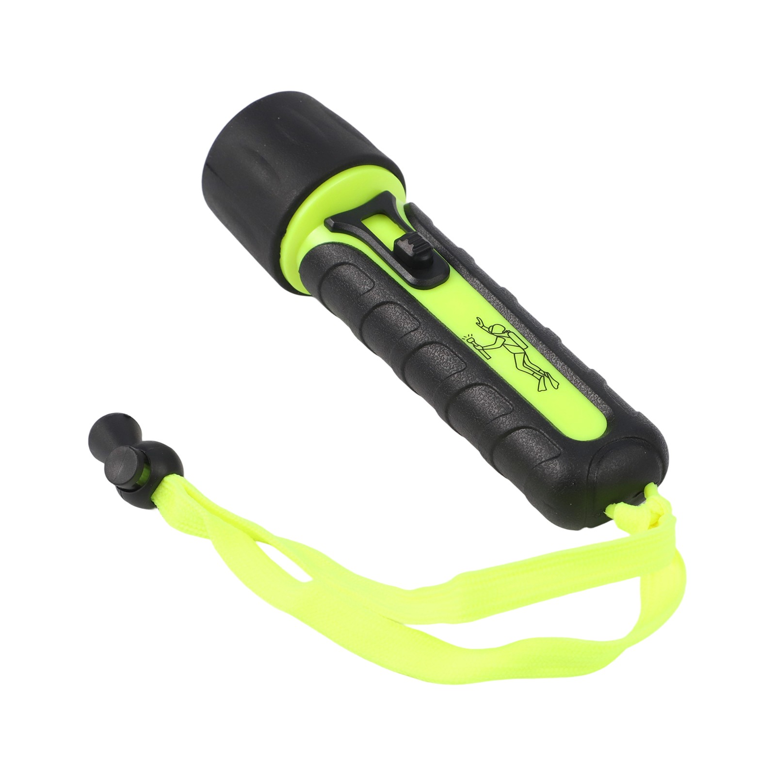 Diving Flashlight Torch 15.2x4.2cm Fluorescent Green For Hunting/rescue/camping