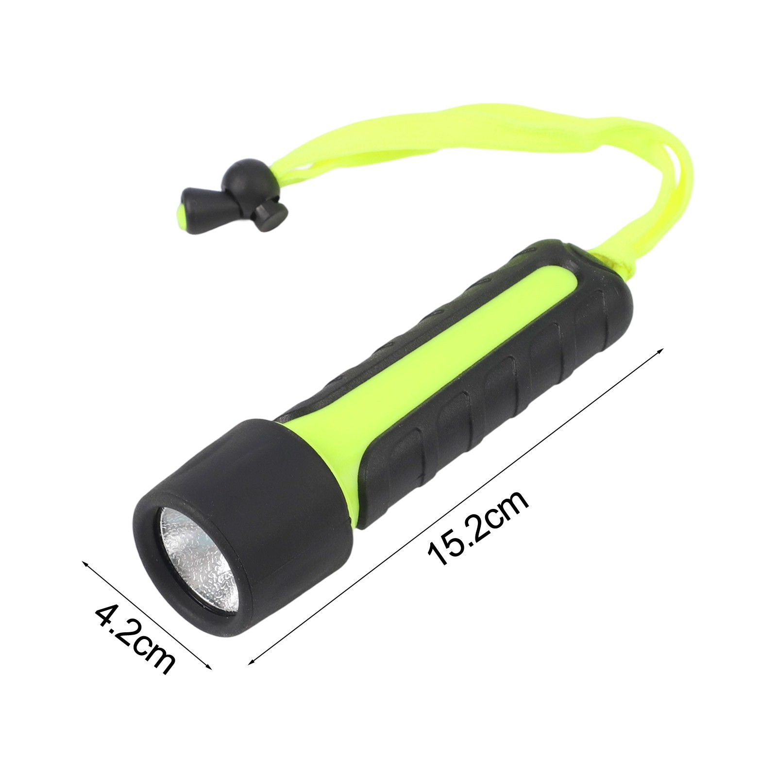 Diving Flashlight Torch 15.2x4.2cm Fluorescent Green For Hunting/rescue/camping
