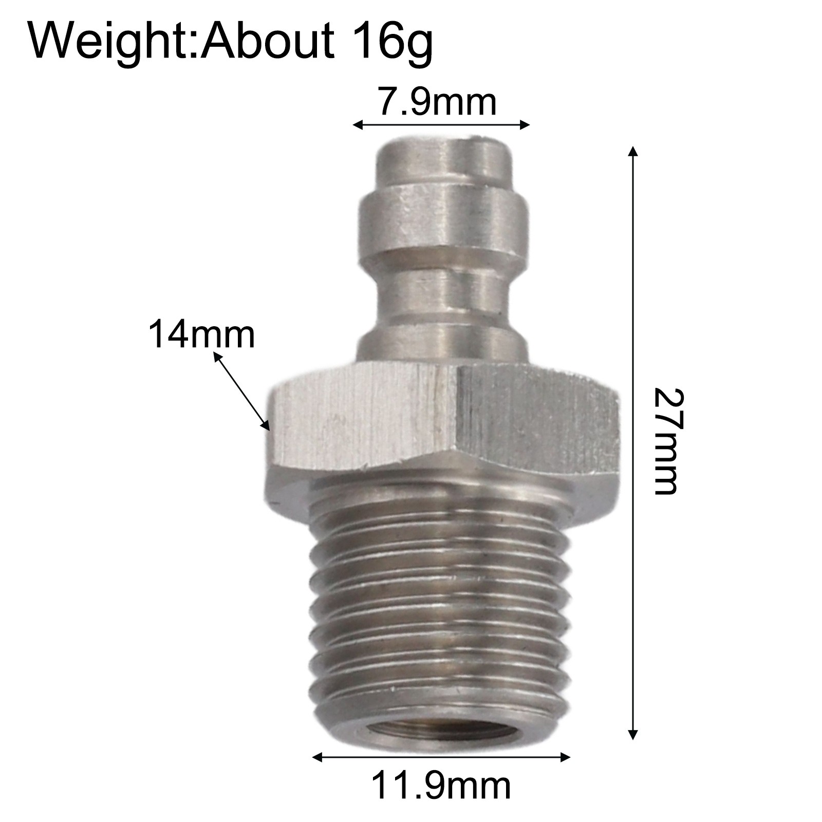 Stainless Steel Adapter Check Valve FOR M12X1 25 with 8MM Compatibility - Produktbild 1